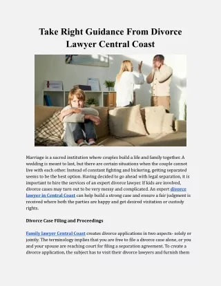 Take Right Guidance From Divorce Lawyer Central Coast