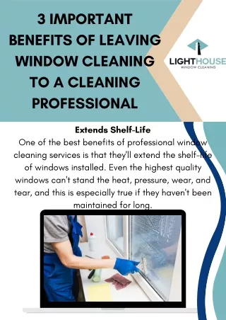 3 Important Benefits of Leaving Window Cleaning to a Cleaning Professional