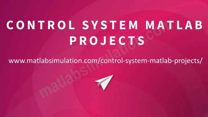 control system matlab projects