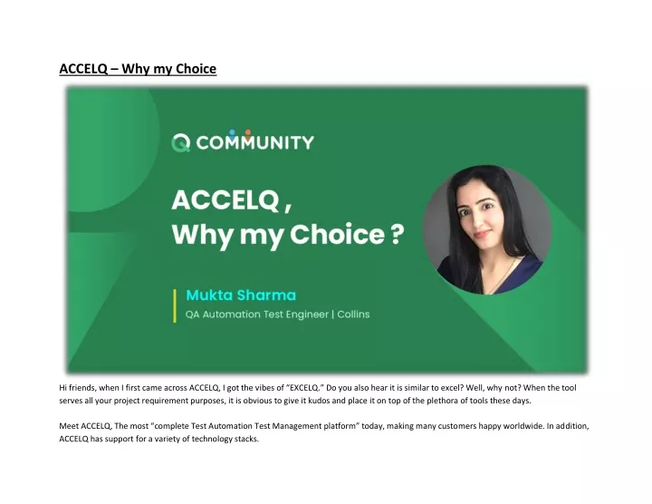 accelq why my choice