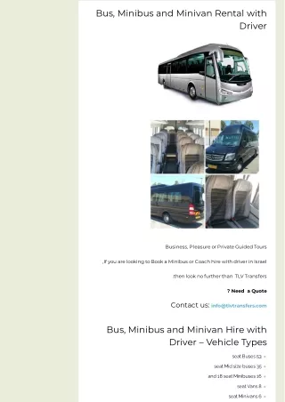 bus minibus and minivan rental with