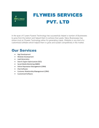 flyweis services flyweis services pvt ltd