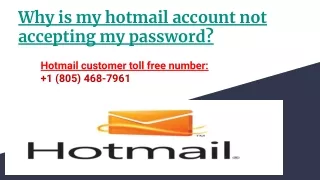 why is my hotmail account not accepting