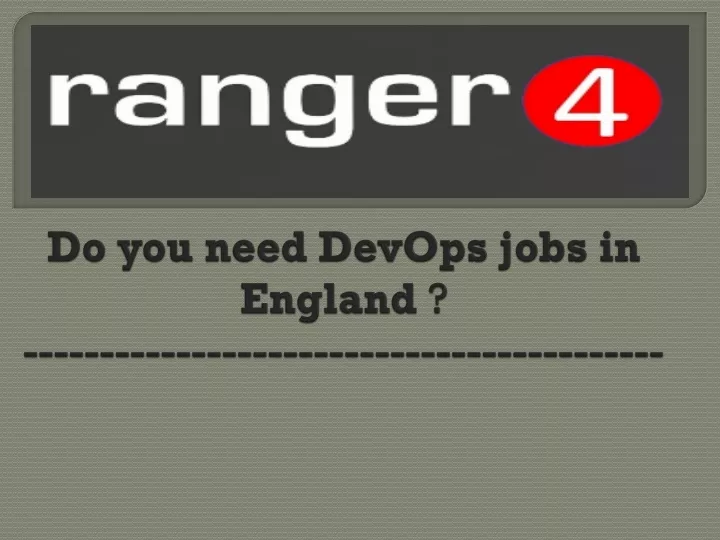 do you need devops jobs in england