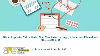 Global Dispensing Valves Market Size, Manufacturers, Supply Chain, Sales Channel and Clients, 2021-2027