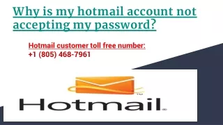 why is my hotmail account not accepting my password