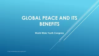 Global Peace and its benefits