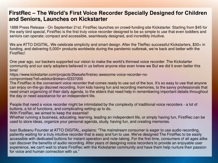 firstrec the world s first voice recorder