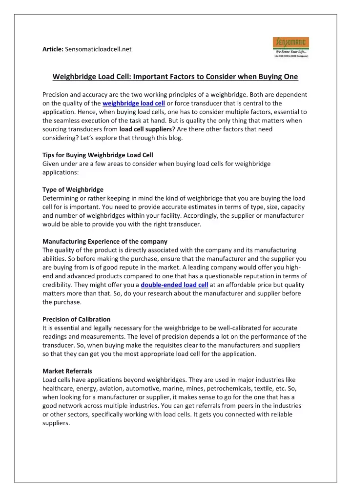 article sensomaticloadcell net