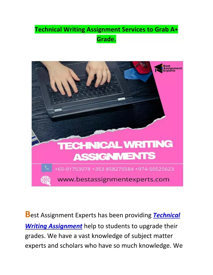 technical writing assignment services to grab