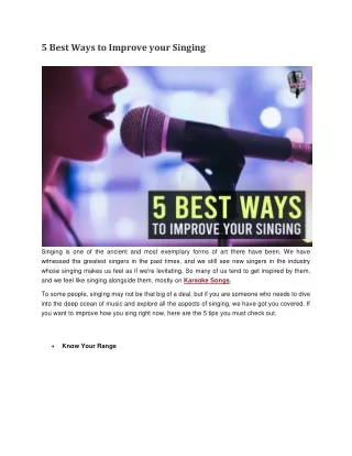 5 Best Ways to Improve your Singing