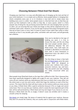choosing between fitted and flat sheets changing