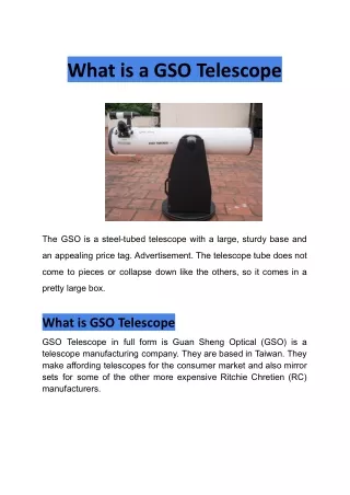 What is a GSO Telescope.docx