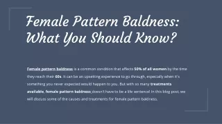 female pattern baldness what you should know