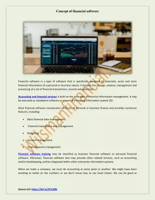 concept of financial software