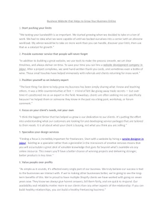 business website that helps to grow your business