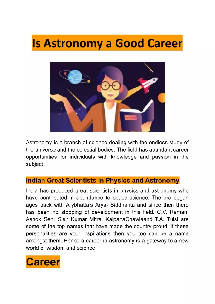is astronomy a good career