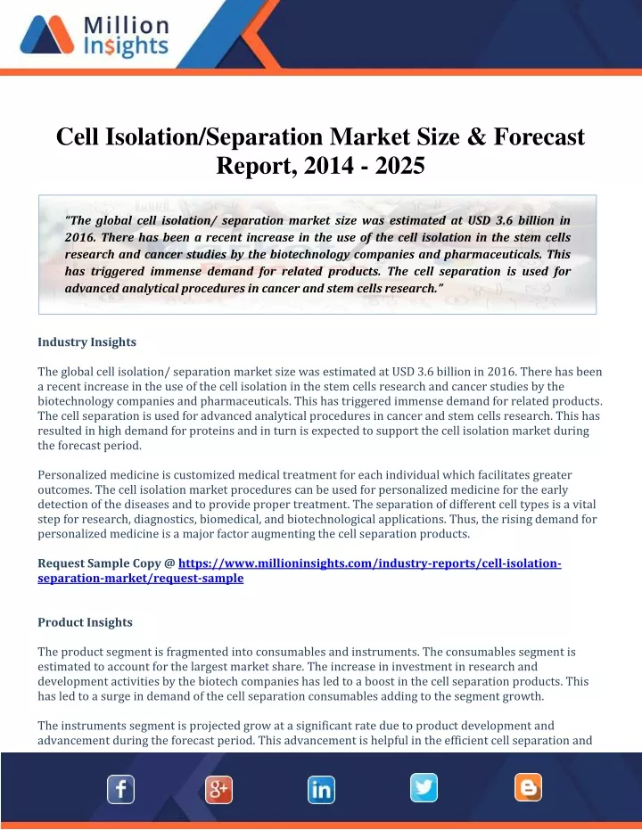 cell isolation separation market size forecast