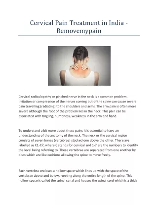 Dr Amod Manocha provide best Cervical pain treatment in India