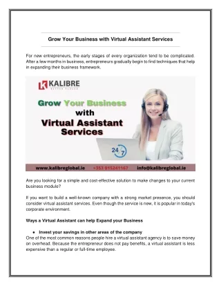 Grow Your Business with Virtual Assistant Services