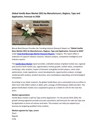 global vanilla bean market 2021 by manufacturers