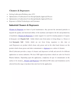 cleaners degreasers