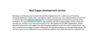 best dapps development service