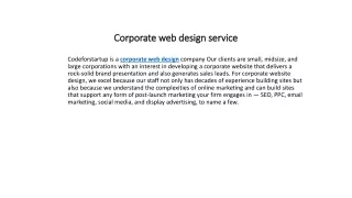 Corporate web design service