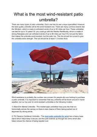 What is the most wind-resistant patio umbrella?