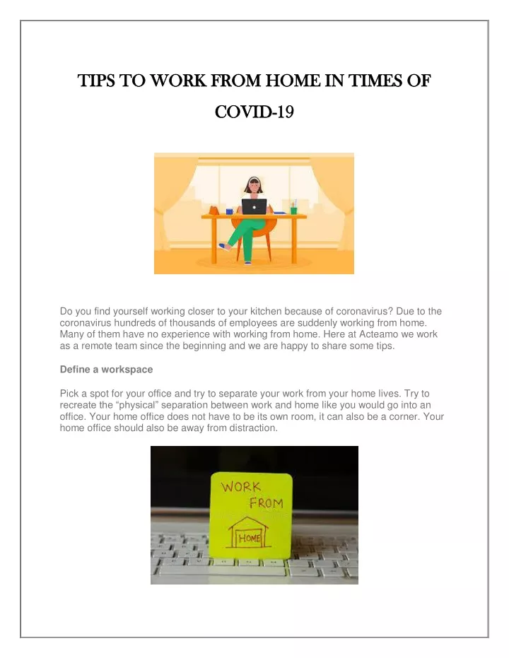tips to work from ho tips to work from home