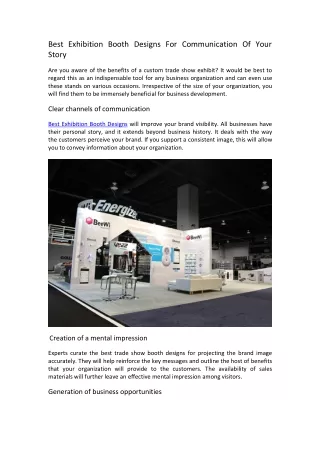 Best Exhibition Booth Designs For Communication Of Your Story