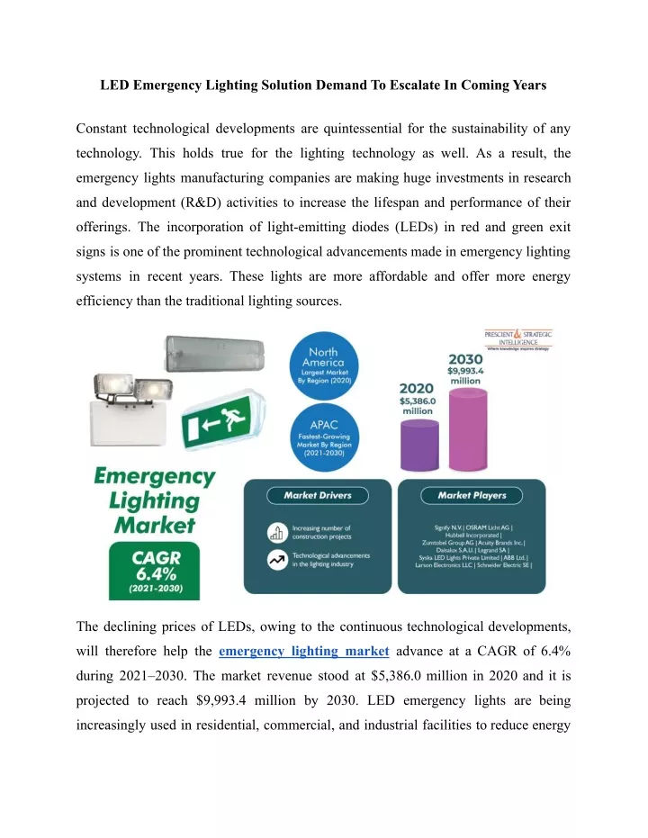 led emergency lighting solution demand