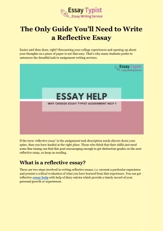 the only guide you ll need to write a reflective