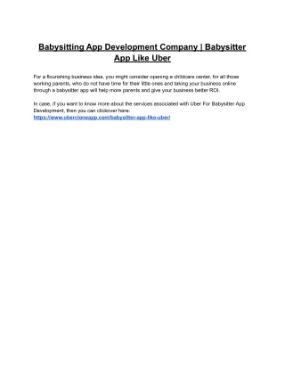 babysitting app development company babysitter