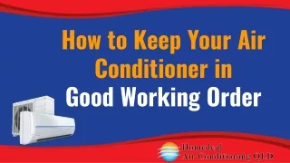 how to keep your air conditioner in good working
