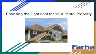 Choosing the Right Roof for Your Rental Property