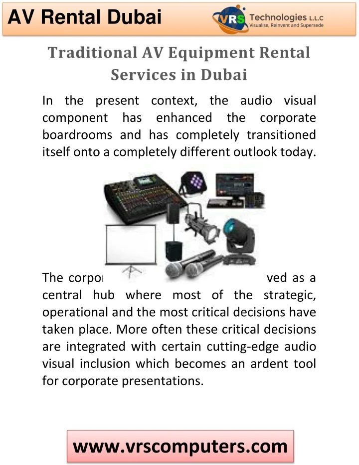 PPT Traditional AV Equipment Rental Services in Dubai PowerPoint