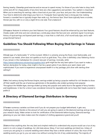 Things To Consider When Buying Gold Diamond Earrings in Germany