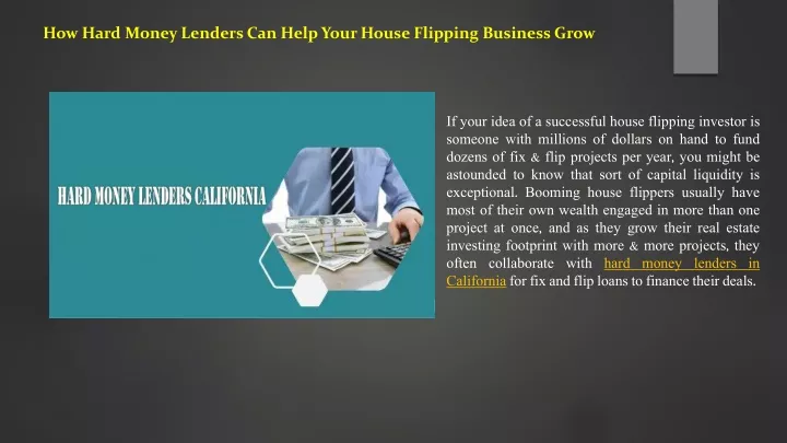 how hard money lenders can help your house