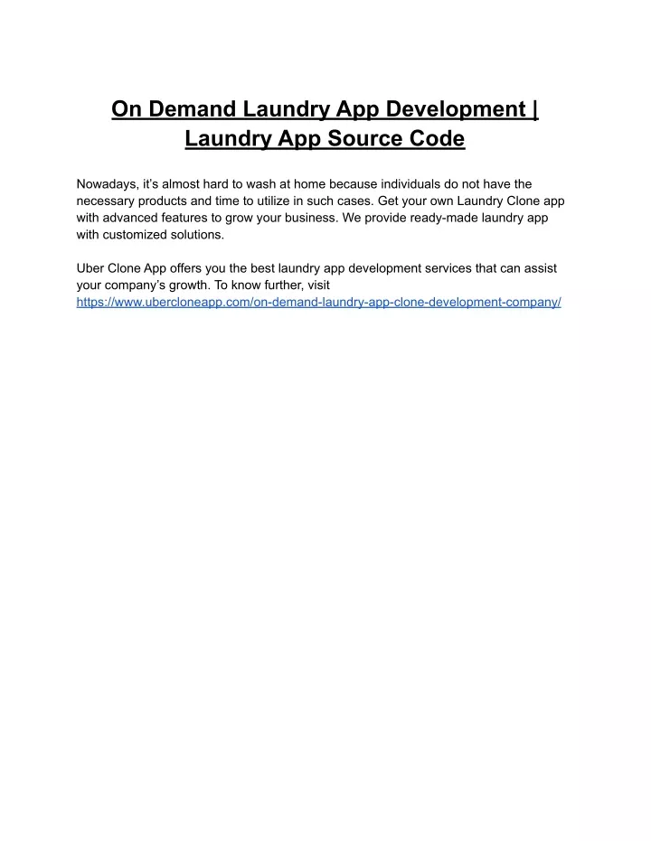 on demand laundry app development laundry