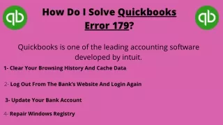 How Do I Solve Quickbooks Error 179 ?