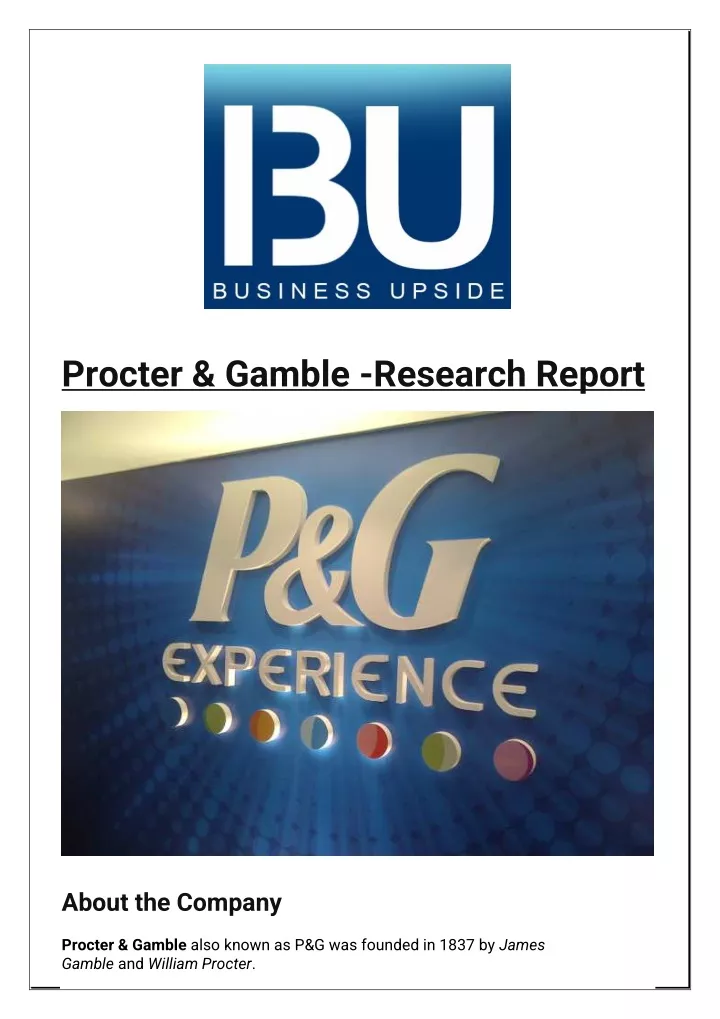procter gamble research report