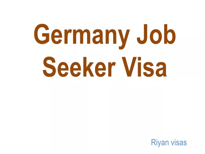 germany job seeker visa