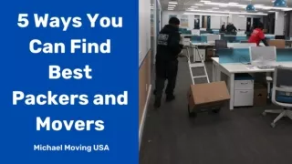5 Ways You Can Find Best Packers and Movers