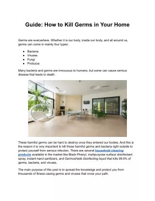 Guide_ How to Kill Germs in Your Home