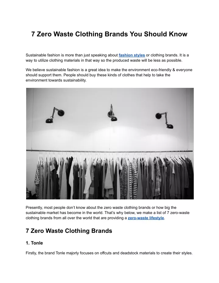 7 zero waste clothing brands you should know