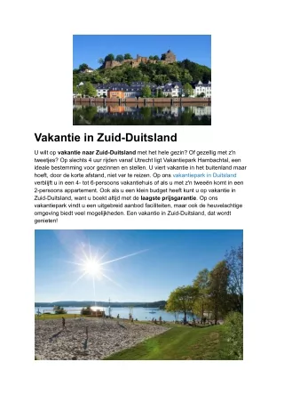 vakantie in zuid duitsland