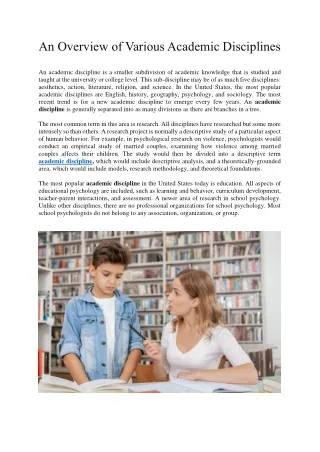 an overview of various academic disciplines