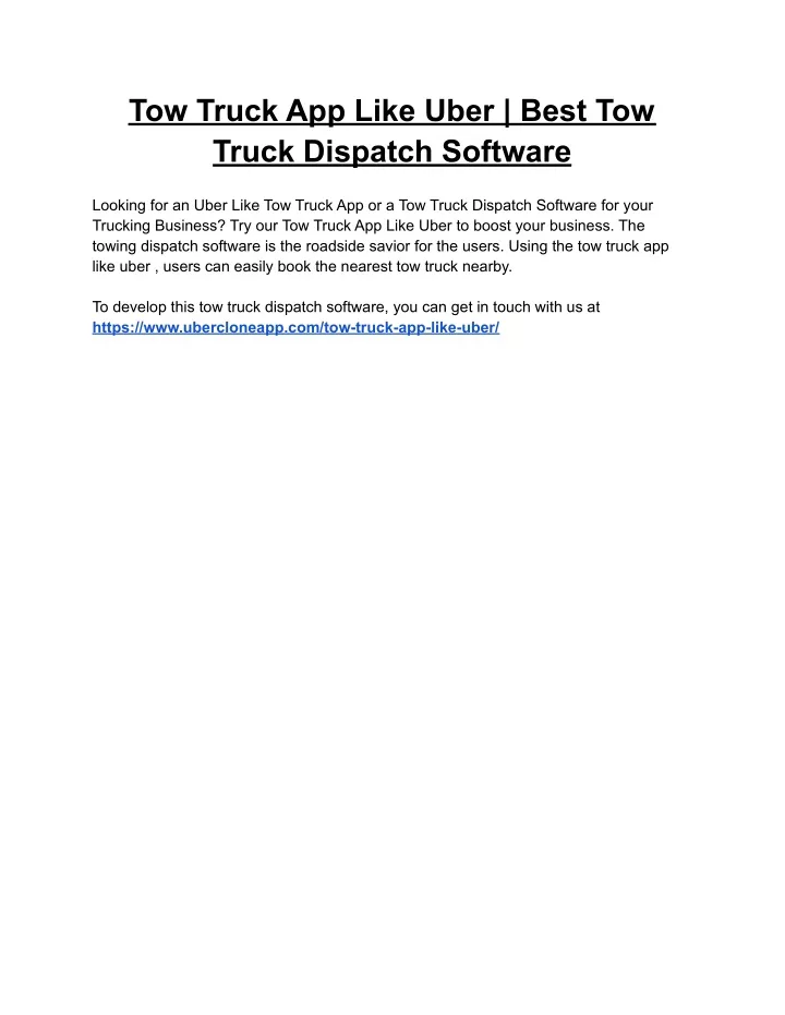 tow truck app like uber best tow truck dispatch