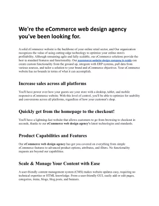We're the eCommerce web design agency you've been looking for.